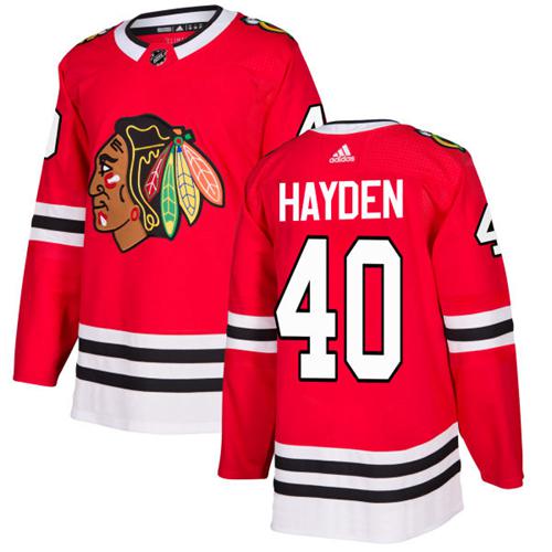 Adidas Men Chicago Blackhawks #40 John Hayden Red Home Authentic Stitched NHL Jersey